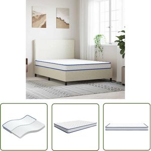 The Living Store Traagschuimmatras 140x190x17 cm wit - Traagschuimmatras - Matras - Slaapcomfort - Traagschuim - Hoofdkussen