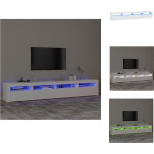 vidaXL TV-meubel vidaXL Meubel TV-meubel LED-verlichting - Wit - 240x35x40 cm - RGB LED - Kast