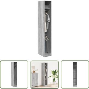 The Living Store Kledingkast 30x50x200 cm bewerkt hout grijs sonoma eikenkleur - Kasten - Kledingkast - Dressoir - Opslag - Bergruimte