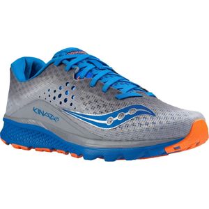 Saucony Kinvara 8 hardloopschoenen Heren Hardloopschoenen - Maat 44.5 - Mannen - grijs/blauw/oranje