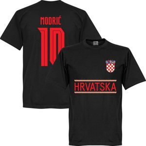 Kroatië Modric 10 Team T-Shirt 2021-2022 - Zwart - Kinderen - 152