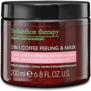 Gezichtsmasker en Peeling met Koffie - Anti-Aging, Voedende Huidverzorging - Amandelolie, Spilanthol & Cafeïne - Vegan Cosmetica - 200ml