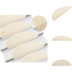 vidaXL Trapmat - Sisal-stijl - Crème - 65 x 21 x 4 cm - Anti-slip - Trapmat