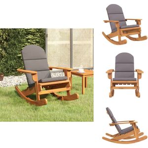 vidaXL Tuinschommelstoel - Tuinschommelstoelen - Tuin Schommelstoel - Houten Schommelstoel - Schommelstoel Adirondack met kussens massief acaciahout