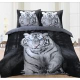 Dekbedovertrek White Tiger - 1 Persoons - 140x200/220 cm + 1 kussensloop 60 x 70 cm