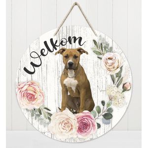 Welkom - American Staffordshire Terrier | Muurdecoratie - Bordje Hond