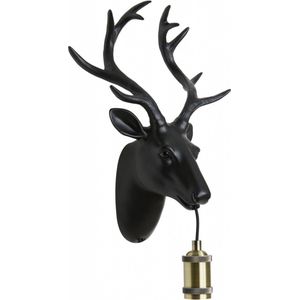 Light & Living Wandlamp Deer - Mat Zwart