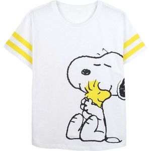 Dames-T-Shirt met Korte Mouwen Snoopy Wit - XS