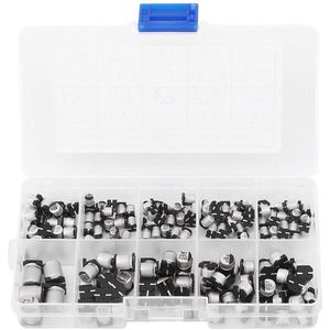 165Pcs SMD Aluminium Elektrolytische Condensator Assortiment Kit 0.47UF 50V Tot 470UF 16V Inbegrepen Transparante Opslag Case