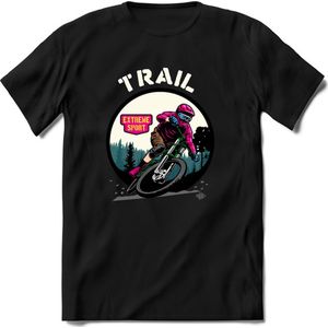 Trail | TSK Studio Mountainbike kleding Sport T-Shirt | Roze | Heren / Dames | Perfect MTB Verjaardag Cadeau Shirt Maat XL