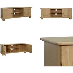 vidaXL Tv-meubel 115x29x40 cm massief grenenhout - Tv-kast - Tv-kasten - Televisiekast - Televisiekasten