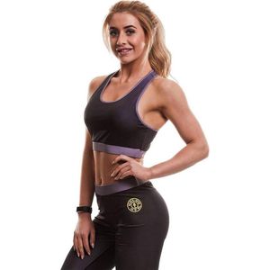 Gold's Gym Ladies Sublimated Sports Crop Top - Black - S