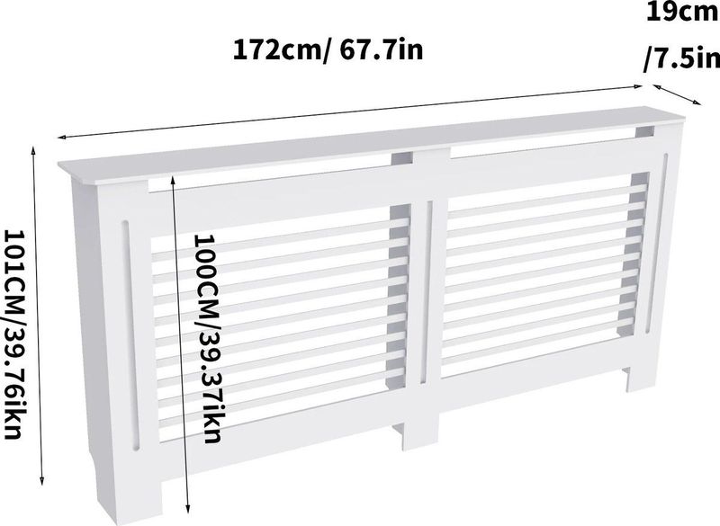 Mason® - Radiator Ombouw - Radiator Kast - Radiator Kant En Klaar - Verwarming Ombouw - Radiator Bekleding - Horizontaal - Wit - XL