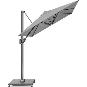 Platinum Sun & Shade – Zweefparasol – Voyager T¹ - 300x200cm – Lichtgrijs – Kantelbaar – 360° Draaibaar – 96% UV protectie