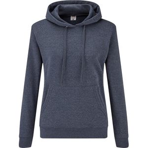 Fruit of the Loom Klassieke Dames Fit Sweatshirt Met Capuchon (Heide-Marine)