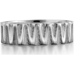 Getextureerde zilveren ring voor belofte, unieke trouwring in 925 Zilver