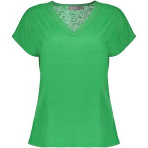 Geisha - T-shirt T Shirt Met Linnenlook 42400 24 Green Dames Maat - XXL/44