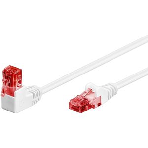 CAT 6 patchkabel 1x 90° haaks, U/UTP wit 5 M - Netwerkkabel - Computerkabel - Kabel