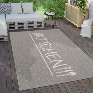 Paco Home Buiten Vloerkleed Tapijt Binnen En Buiten Balkon Keuken Modern Lettering 80x250 cm