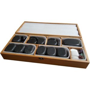 Hotstone stenenset groot 64pcs, stenen voor massage | stenen voor panwarmer