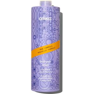 Amika BUST YOUR BRASS Cool Blonde Bond Repair Shampoo 1000ml - Zilvershampoo vrouwen - Voor