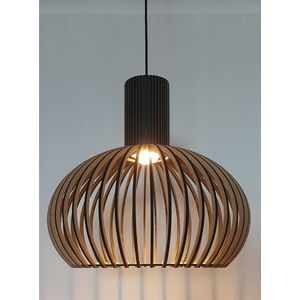 Olivios design hanglamp Oval 48x46cm het nieuwste ontwerp van olivios design gemaakt van 6en4mm dik MDF met matzwarte afwerking