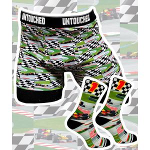 BoxerSok Giftset - Winning MAX - Formule1 - MAX Boxer en sokken - Cadeauset MAX - Sok 39-42 - Boxer M