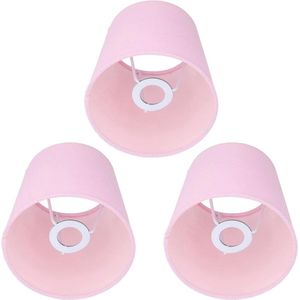 Roze Interventiële Stoffen Lampenkap - 3PCS voor E14 Tafellamp en Vloerlamp