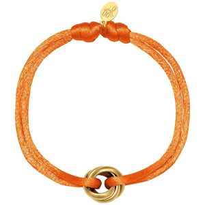 Satijnen armband Knot - Verstelbaar - One Size - Oranje - Trendy