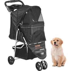 Hondenwandelwagen voor kleine en middelgrote honden tot 159 kg 3 wielen opvouwbare kinderwagen voor honden en katten draagbare kat puppy hondje doggie jogging kinderwagen met opbergmand en - Koop nu met korting!