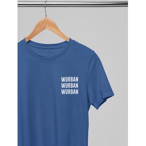 Shirt - Triple wurban - Wurban Wear | Grappig shirt | Merk kleding | Unisex tshirt | Techno outfit | Gym shirt | Merk t shirt | Streetwear | Sport shirt | Donker blauw & licht blauw