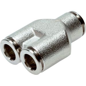 2 x 14mm RVS Y Push-in fitting koppeling - Set bevat 2 x RVS Y Push-in fitting - Luchtkoppeling - Pneumatische/pneumatiek Y-stuk 14mm - Connector Y koppeling voor luchtslang 14mm - Stekker koppeling - Lucht adapter