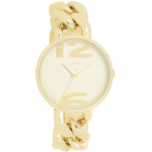 OOZOO Timepieces - Goudkleurige OOZOO horloge met goudkleurige grove schakelarmband - C11263