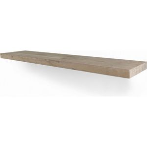 Zwevende wandplank 50 x 20 cm van gebruikt steigerhout - Wandplank hout - Wandplank - Wandplank zwevend - Boomstam plank - Muurplank - Muurplank zwevend