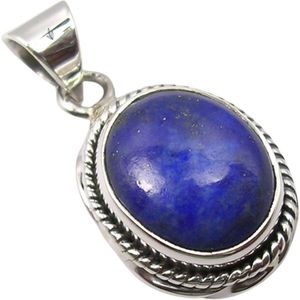 Natuursieraad -  925 sterling zilver lapis lazuli ketting hanger bedel - luxe edelsteen sieraad - handgemaakt