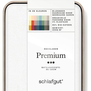 schlafgut Premium Bio Katoen Jersey Hoeslaken XL - 180x200 - 200x220 101 Full-White