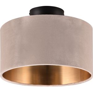 LED Plafondlamp - Plafondverlichting - Torna Julina - E14 Fitting - 2-lichts - Rond - Beige - Textiel