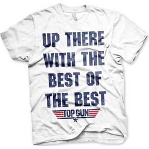 Top Gun Heren Tshirt -M- Up There With The Best Of The Best Wit