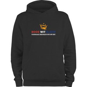 Koningsdag Kleding | Fotofabriek Koningsdag hoodie heren | Koningsdag hoodie dames | Oranje hoodie | Maat S | Rood Wit Blauw