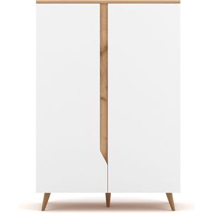 CALICOSY - Scandinavische Hoge buffetkast met 2 Deuren - L90 x H132 cm - Tree