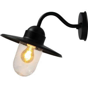 Buitenlamp - Wandlamp buiten - Badkamerlamp - Lantaarn Skane - Zwart - IP44 - Geschikt voor E27 lamp
