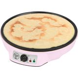 Bestron Crepe Maker voor crêpes met Ø 30cm, pannenkoekenmaker incl. deegverdeler & crêpeskeerder, met antiaanbaklaag & indicatielampje, 1000 Watt, Kleur: roze