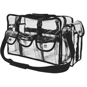 Doorzichtige waterdichte make-uphandtas met 5 buitenvakken, reistas, sporttasorganizer met schouderband