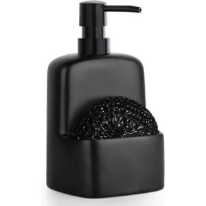 Keramische Zeepdispenser Zwart - Elegante Afwasmiddeldispenser - 600 ml