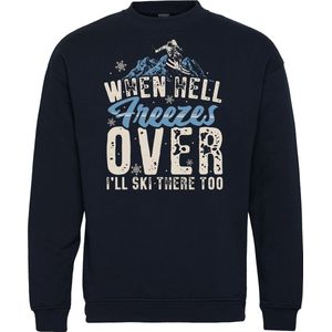 Sweater When Hell Freezes Over | Apres Ski Verkleedkleren | Fout Skipak | Apres Ski Outfit | Navy | maat M