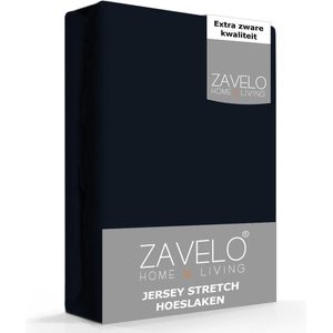 Zavelo® Jersey Hoeslaken Navy - 1-persoons (80/90x200 cm) - Hoogwaardige Kwaliteit - Rondom Elastisch - Perfecte Pasvorm