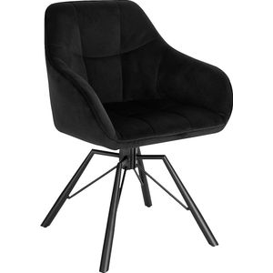 Rootz draaibare eetkamerstoel - roterende stoel - fluwelen stoel - ergonomisch ontwerp - 360° draaibaar - stevige constructie - eenvoudige montage - 58,5 cm x 82,5 cm x 54,5 cm