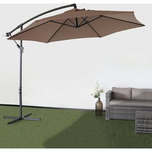 Zweefparasol Staal Taupe Parasol Diameter 300cm