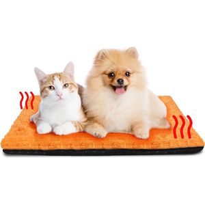 Zelfverwarmende wollige deken voor katten en honden - zonder kabel - wasbaar - thermodeken voor katten - warmtekussen voor huisdieren