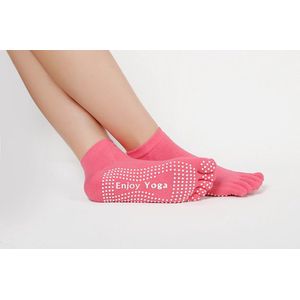 Yogasokken - Yoga sokken - Roze - Maat 36-40 - Teensokken - Antislip - Pilatessokken - Sportsokken